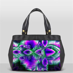 Evening Crystal Primrose, Abstract Night Flowers Oversize Office Handbag (Two Sides) from ArtsNow.com Front