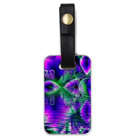 Evening Crystal Primrose, Abstract Night Flowers Luggage Tag (One Side) from ArtsNow.com Front