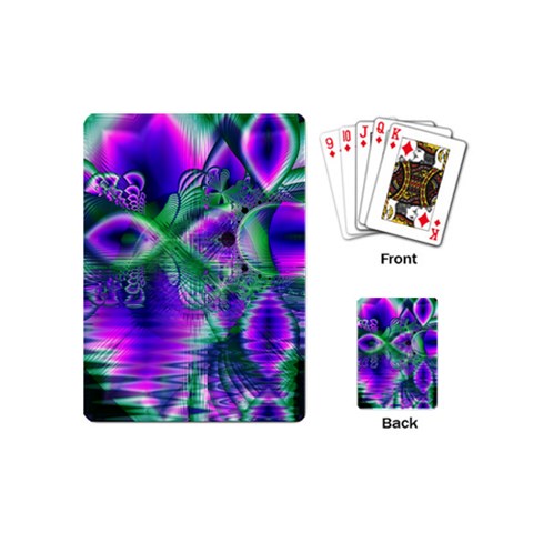 Evening Crystal Primrose, Abstract Night Flowers Playing Cards (Mini) from ArtsNow.com Back