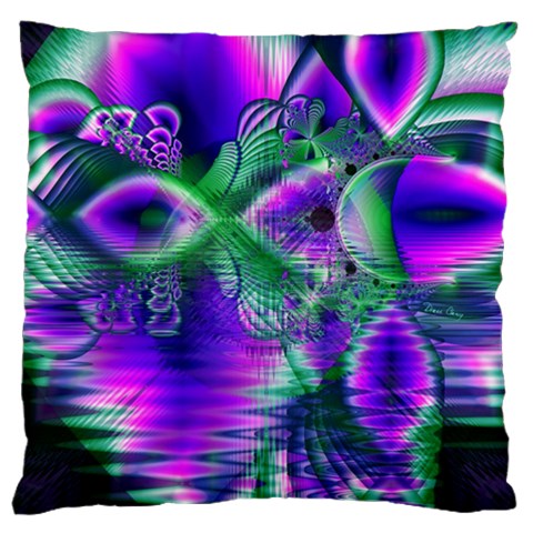 Evening Crystal Primrose, Abstract Night Flowers Large Cushion Case (Single Sided)  from ArtsNow.com Front