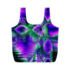 Evening Crystal Primrose, Abstract Night Flowers Reusable Bag (M) from ArtsNow.com Front