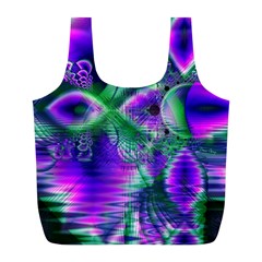 Evening Crystal Primrose, Abstract Night Flowers Reusable Bag (L) from ArtsNow.com Back