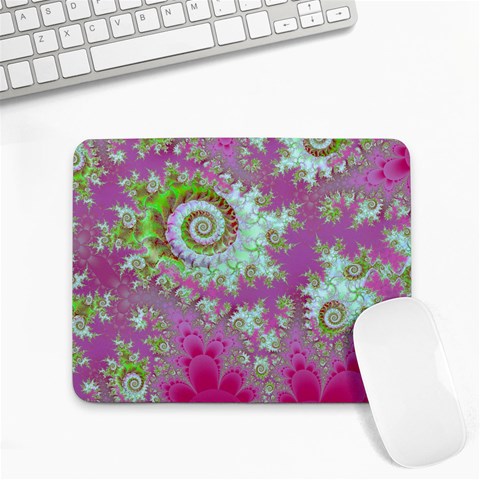 Raspberry Lime Surprise, Abstract Sea Garden  Small Mouse Pad (Rectangle) from ArtsNow.com Front