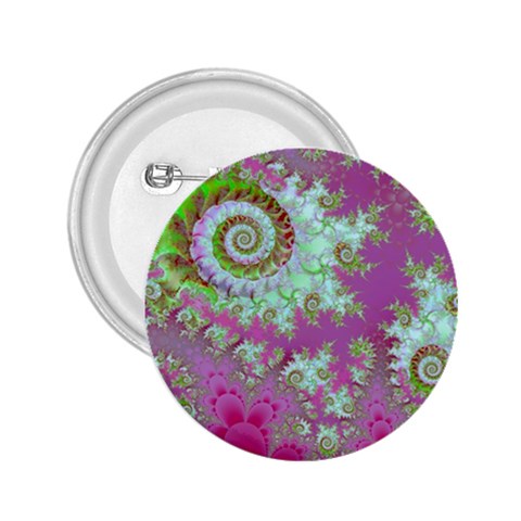 Raspberry Lime Surprise, Abstract Sea Garden  2.25  Button from ArtsNow.com Front