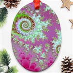 Raspberry Lime Surprise, Abstract Sea Garden  Oval Ornament