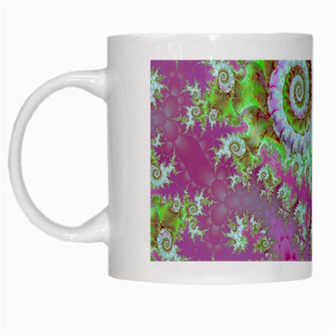 Raspberry Lime Surprise, Abstract Sea Garden  White Coffee Mug from ArtsNow.com Left