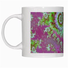 Raspberry Lime Surprise, Abstract Sea Garden  White Coffee Mug from ArtsNow.com Left