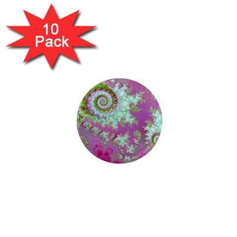 Raspberry Lime Surprise, Abstract Sea Garden  1  Mini Button Magnet (10 pack) from ArtsNow.com Front