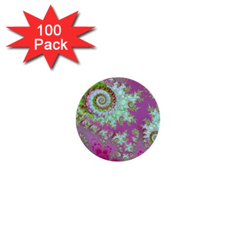 Raspberry Lime Surprise, Abstract Sea Garden  1  Mini Button (100 pack) from ArtsNow.com Front