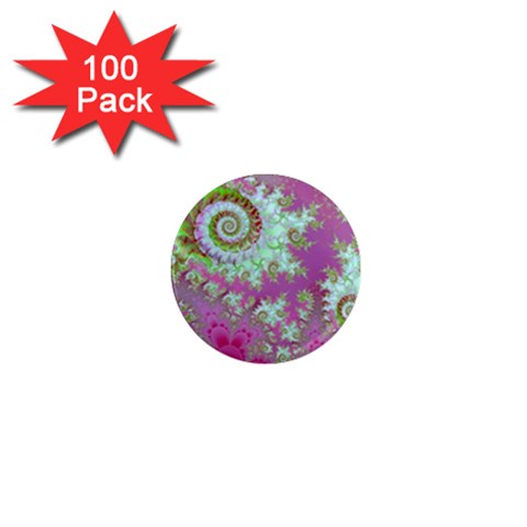 Raspberry Lime Surprise, Abstract Sea Garden  1  Mini Button Magnet (100 pack) from ArtsNow.com Front