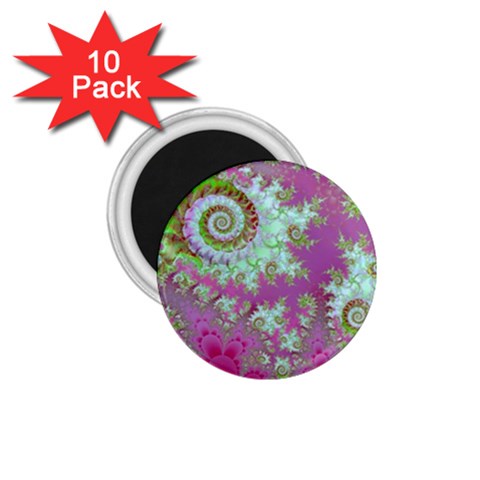 Raspberry Lime Surprise, Abstract Sea Garden  1.75  Button Magnet (10 pack) from ArtsNow.com Front