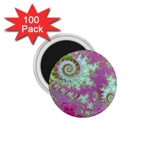 Raspberry Lime Surprise, Abstract Sea Garden  1.75  Button Magnet (100 pack) from ArtsNow.com Front