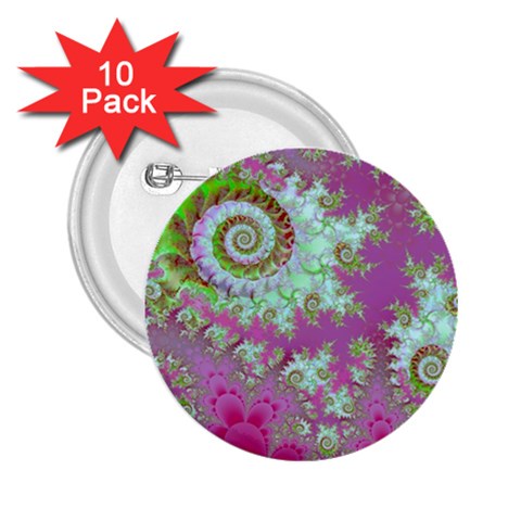 Raspberry Lime Surprise, Abstract Sea Garden  2.25  Button (10 pack) from ArtsNow.com Front