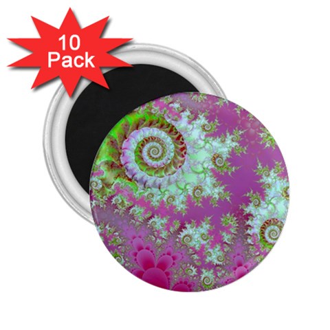 Raspberry Lime Surprise, Abstract Sea Garden  2.25  Button Magnet (10 pack) from ArtsNow.com Front