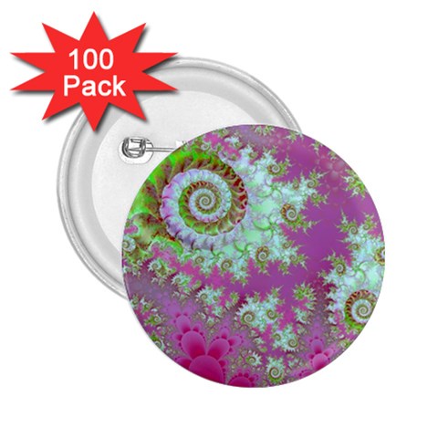 Raspberry Lime Surprise, Abstract Sea Garden  2.25  Button (100 pack) from ArtsNow.com Front