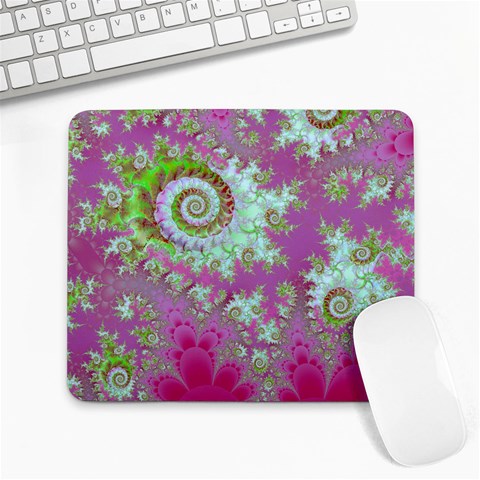 Raspberry Lime Surprise, Abstract Sea Garden  Large Mouse Pad (Rectangle) from ArtsNow.com Front