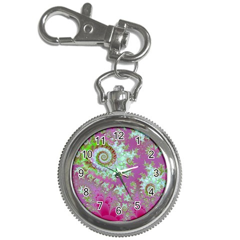 Raspberry Lime Surprise, Abstract Sea Garden  Key Chain Watch from ArtsNow.com Front