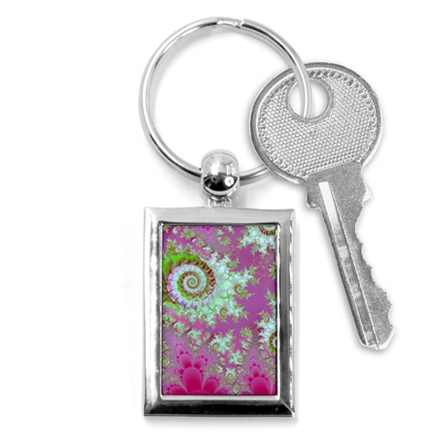 Raspberry Lime Surprise, Abstract Sea Garden  Key Chain (Rectangle) from ArtsNow.com Front