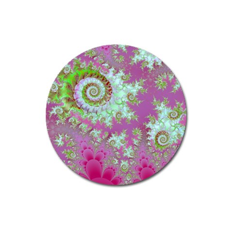 Raspberry Lime Surprise, Abstract Sea Garden  Magnet 3  (Round) from ArtsNow.com Front