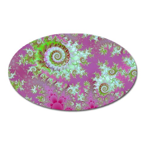 Raspberry Lime Surprise, Abstract Sea Garden  Magnet (Oval) from ArtsNow.com Front