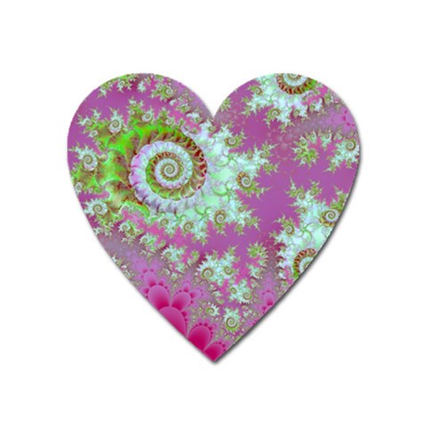 Raspberry Lime Surprise, Abstract Sea Garden  Magnet (Heart) from ArtsNow.com Front