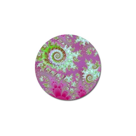 Raspberry Lime Surprise, Abstract Sea Garden  Golf Ball Marker from ArtsNow.com Front