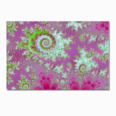 Raspberry Lime Surprise, Abstract Sea Garden  Postcards 5  x 7  (10 Pack) from ArtsNow.com Front