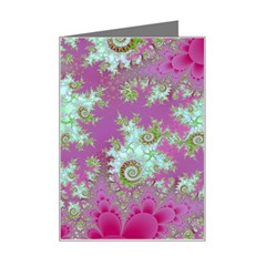 Raspberry Lime Surprise, Abstract Sea Garden  Mini Greeting Card from ArtsNow.com Left