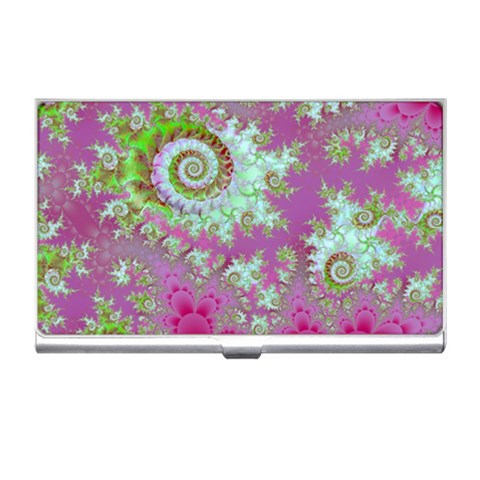 Raspberry Lime Surprise, Abstract Sea Garden  Business Card Holder from ArtsNow.com Front