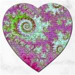 Raspberry Lime Surprise, Abstract Sea Garden  Jigsaw Puzzle (Heart)