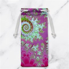 Raspberry Lime Surprise, Abstract Sea Garden  Jewelry Bag from ArtsNow.com Front