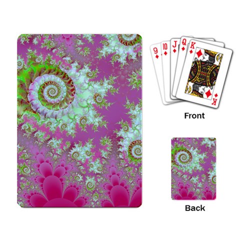 Raspberry Lime Surprise, Abstract Sea Garden  Playing Cards Single Design from ArtsNow.com Back