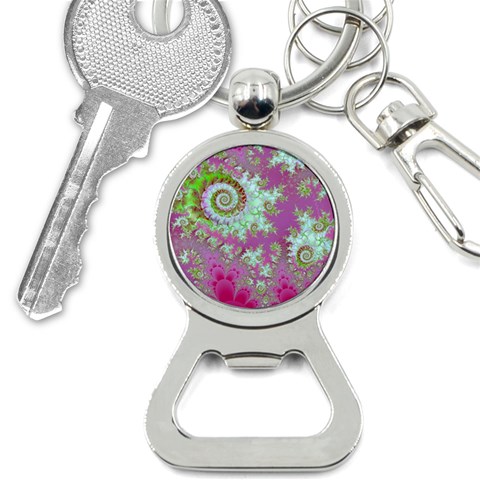 Raspberry Lime Surprise, Abstract Sea Garden  Bottle Opener Key Chain from ArtsNow.com Front