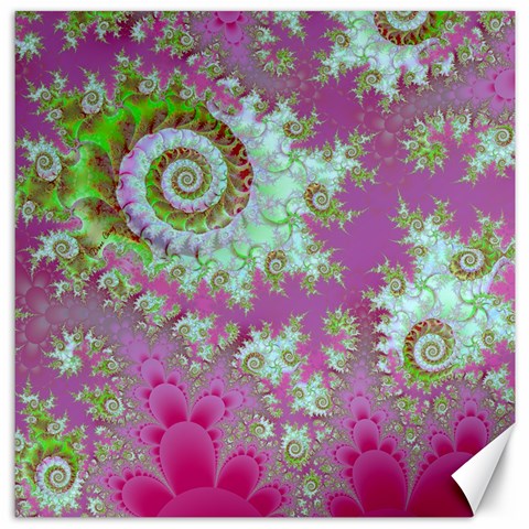 Raspberry Lime Surprise, Abstract Sea Garden  Canvas 12  x 12  (Unframed) from ArtsNow.com 11.4 x11.56  Canvas - 1