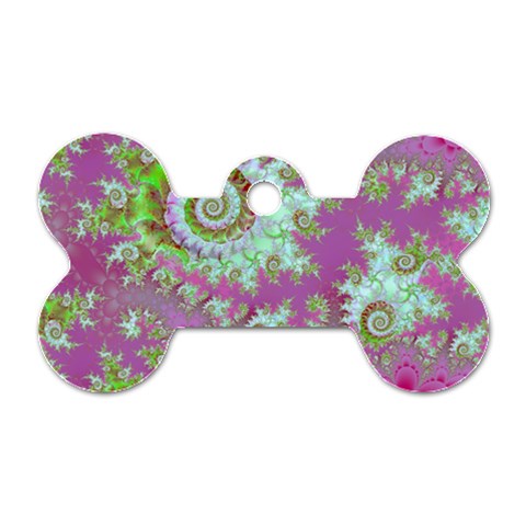 Raspberry Lime Surprise, Abstract Sea Garden  Dog Tag Bone (One Sided) from ArtsNow.com Front