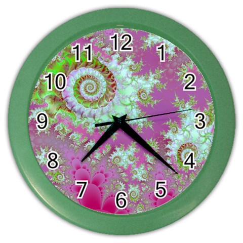 Raspberry Lime Surprise, Abstract Sea Garden  Wall Clock (Color) from ArtsNow.com Front