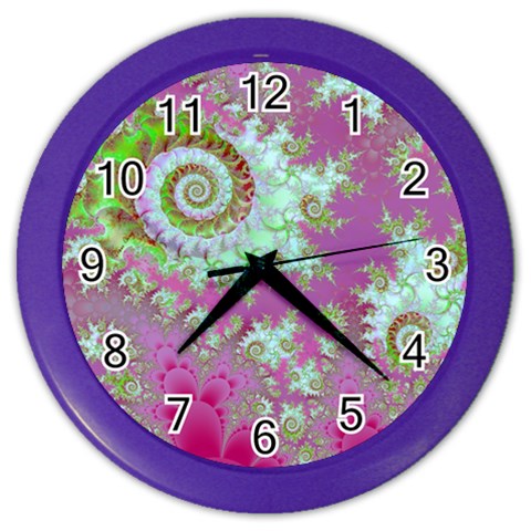 Raspberry Lime Surprise, Abstract Sea Garden  Wall Clock (Color) from ArtsNow.com Front