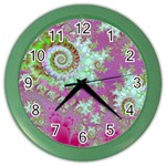 Raspberry Lime Surprise, Abstract Sea Garden  Wall Clock (Color)