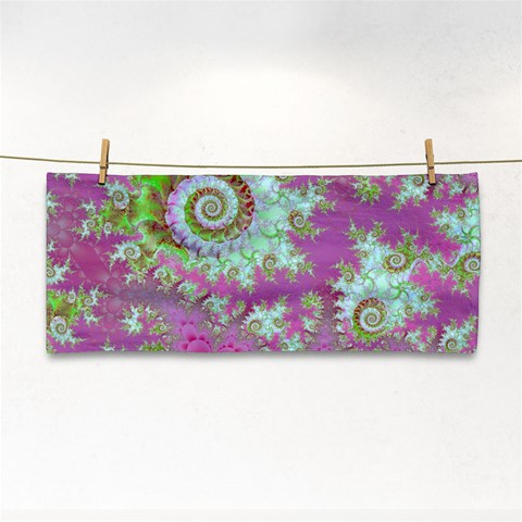 Raspberry Lime Surprise, Abstract Sea Garden  Hand Towel from ArtsNow.com Front