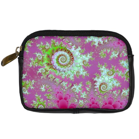 Raspberry Lime Surprise, Abstract Sea Garden  Digital Camera Leather Case from ArtsNow.com Front