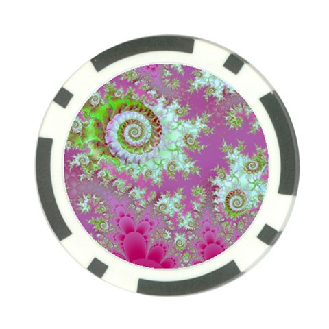 Raspberry Lime Surprise, Abstract Sea Garden  Poker Chip (10 Pack) from ArtsNow.com Front