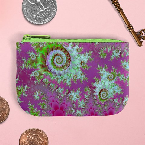 Raspberry Lime Surprise, Abstract Sea Garden  Coin Change Purse from ArtsNow.com Front