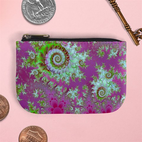 Raspberry Lime Surprise, Abstract Sea Garden  Coin Change Purse from ArtsNow.com Front