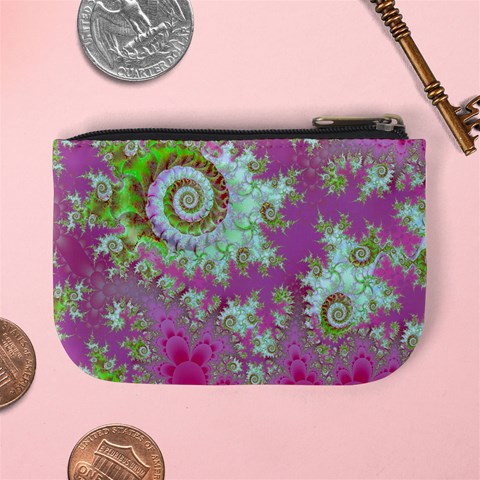 Raspberry Lime Surprise, Abstract Sea Garden  Coin Change Purse from ArtsNow.com Back