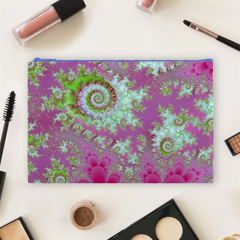 Raspberry Lime Surprise, Abstract Sea Garden  Cosmetic Bag (Large) from ArtsNow.com Front