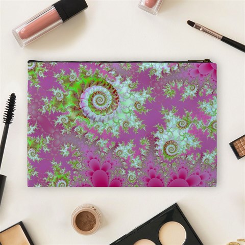 Raspberry Lime Surprise, Abstract Sea Garden  Cosmetic Bag (Large) from ArtsNow.com Back