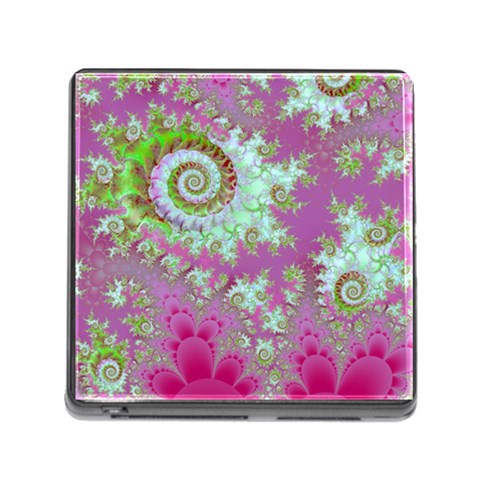 Raspberry Lime Surprise, Abstract Sea Garden  Memory Card Reader with Storage (Square) from ArtsNow.com Front