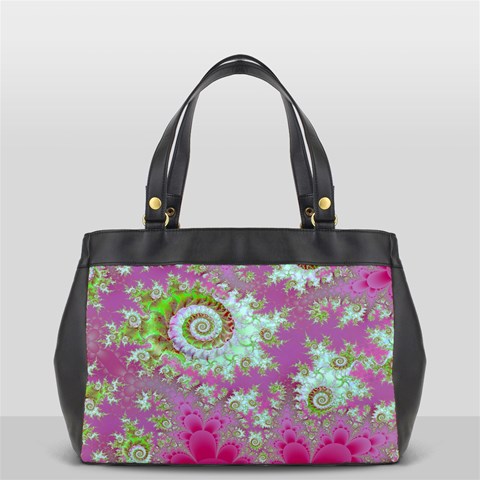 Raspberry Lime Surprise, Abstract Sea Garden  Oversize Office Handbag (One Side) from ArtsNow.com Front