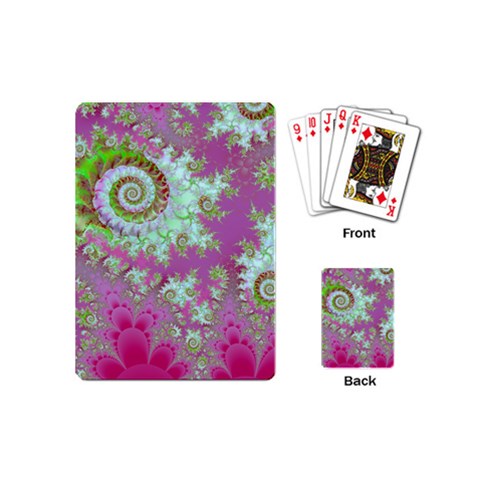 Raspberry Lime Surprise, Abstract Sea Garden  Playing Cards (Mini) from ArtsNow.com Back