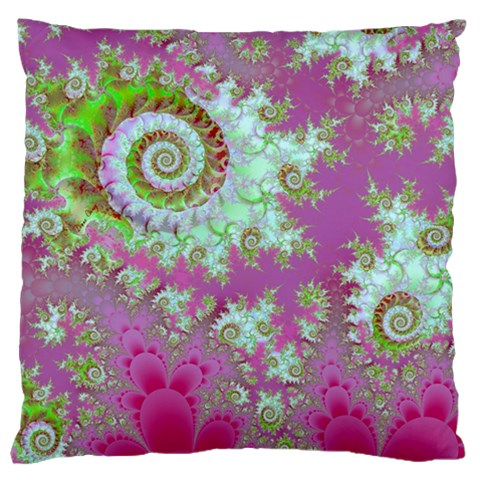 Raspberry Lime Surprise, Abstract Sea Garden  Large Cushion Case (Single Sided)  from ArtsNow.com Front